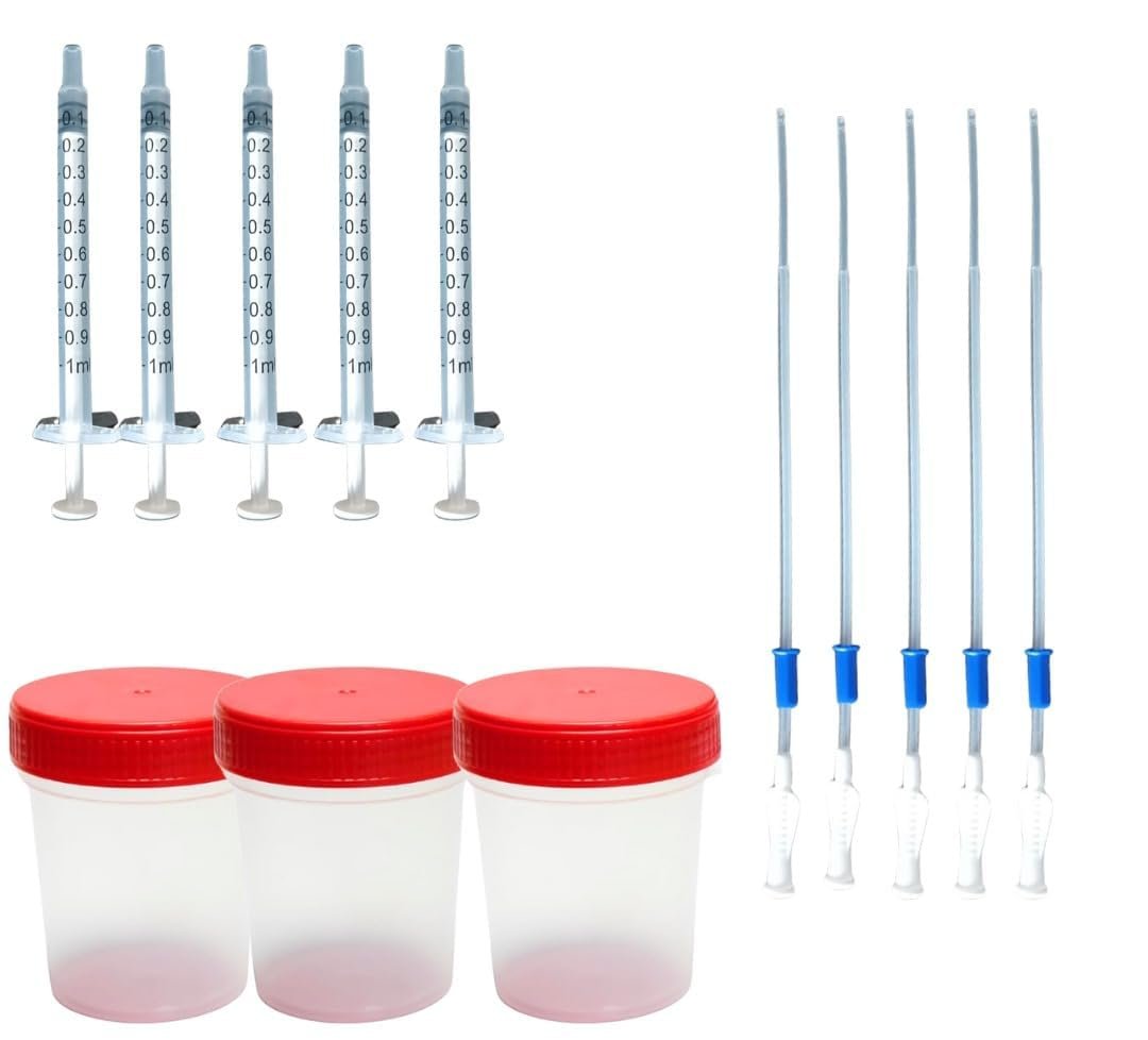 Home Insemination Kit with IUI catheters, syringes and collection containers - 3 Containers