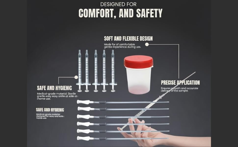 Home Insemination Kit with IUI catheters, syringes and collection containers